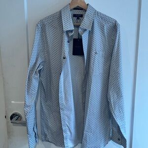 Ted Baker Gray Geometric Print Shirt